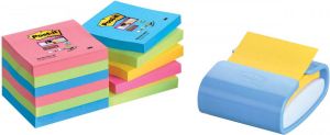 Post-It Super Sticky Post-it Z-Notes dispenser Pro Color hemelsblauw voor ft 76 x 76 mm 12 blokken van 90 vel