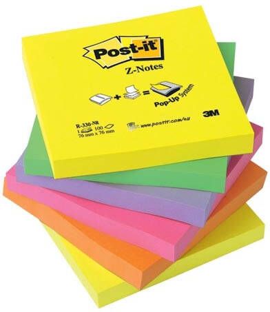 3M Post-it Memoblok 3M Post it Z Note R330 76x76mm neon rainbow 6 stuks