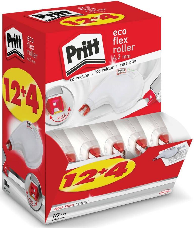 Pritt Correctieroller ECO Flex 4.2mmx10m promo packà 12+4 gratis