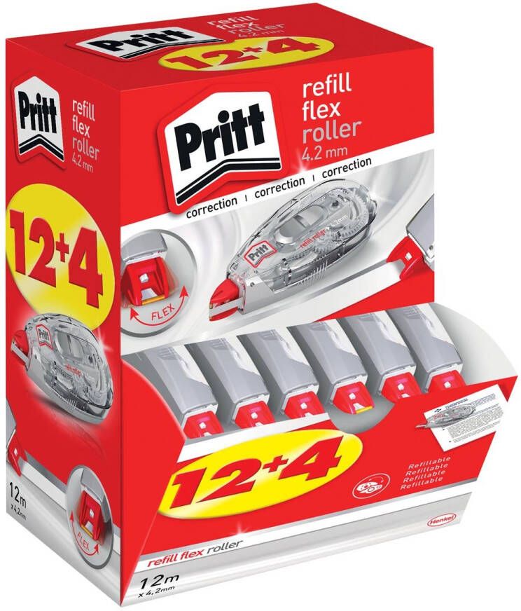 Pritt Correctieroller navulbaar 4.2mmx12m Flex promopackà 12+4 gratis
