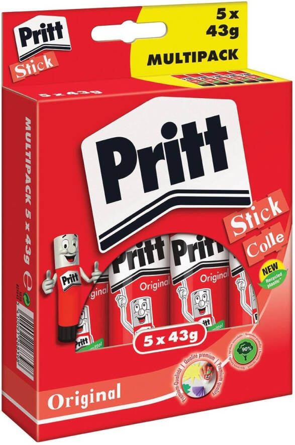 Pritt Lijmstift Stick Original 43gr promopack 4+1 gratis