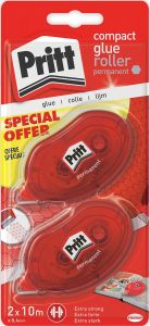 Pritt lijmroller Compact permanent blister met 2 stuks 2de aan halve prijs