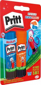 Pritt Metallic Blue & Orange plakstift 20 g 2 stuks op blister