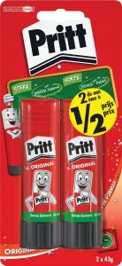 Pritt plakstift blister van 2 stuks van 43 g 2de aan halve prijs