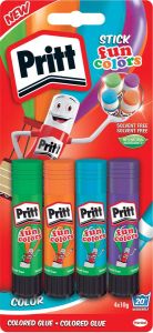 Pritt Lijmstift 10gr fun colors 1 blister à 4 stuks