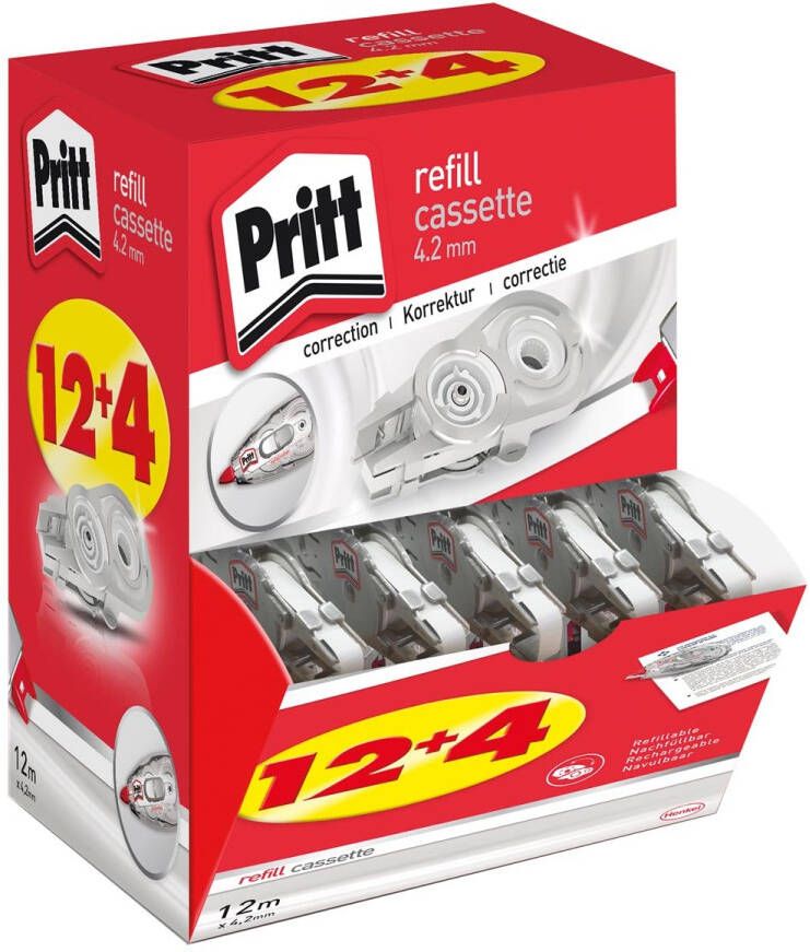 Pritt Correctierollervulling navul cassette Flex 4.2mmx12m promopack Ã  12 4 gratis
