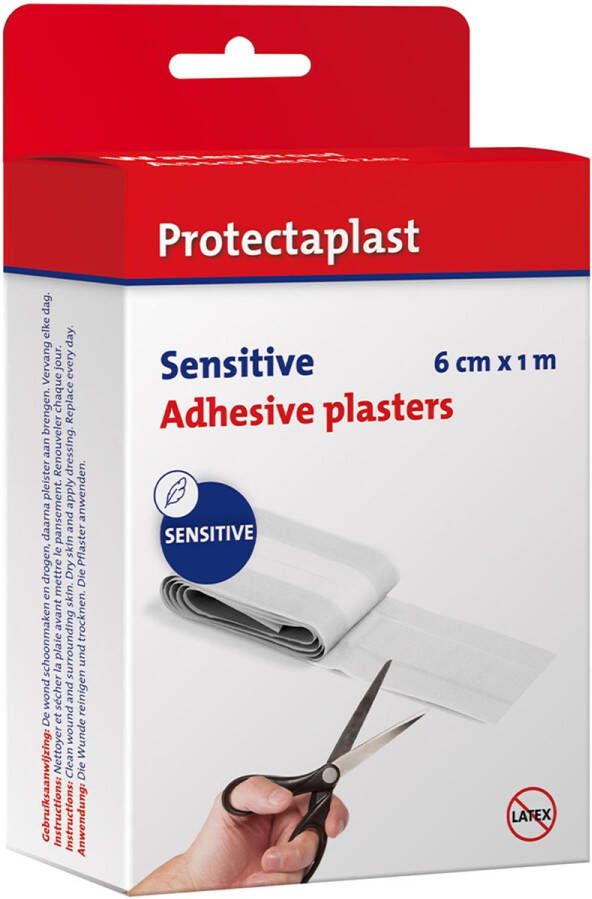 Protectaplast Sensitive pleister ft 6 cm x 1 m op rol