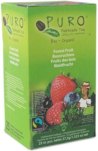 Puro Bio thee Bosvruchten fairtrade pak van 25 zakjes