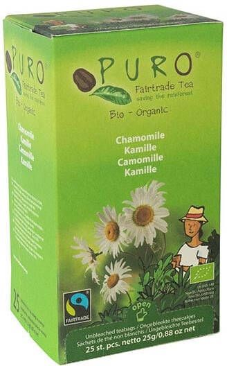 Puro Bio thee Kamille fairtrade pak van 25 zakjes