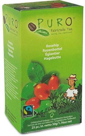 Puro Bio thee Rozenbottel fairtrade pak van 25 zakjes