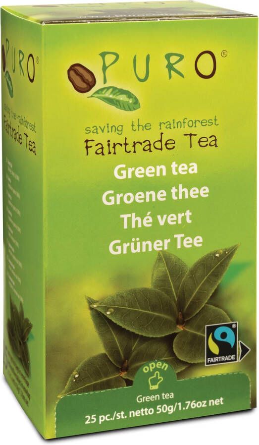Puro thee groene thee fairtrade pak van 25 zakjes