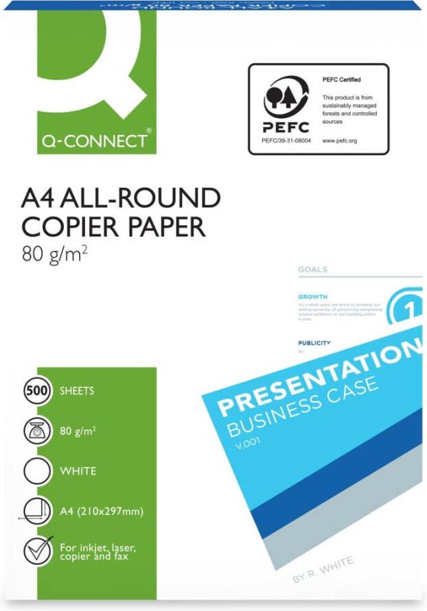 Q-CONNECT All-Round kopieerpapier ft A4 80 g pak van 500 vel wit