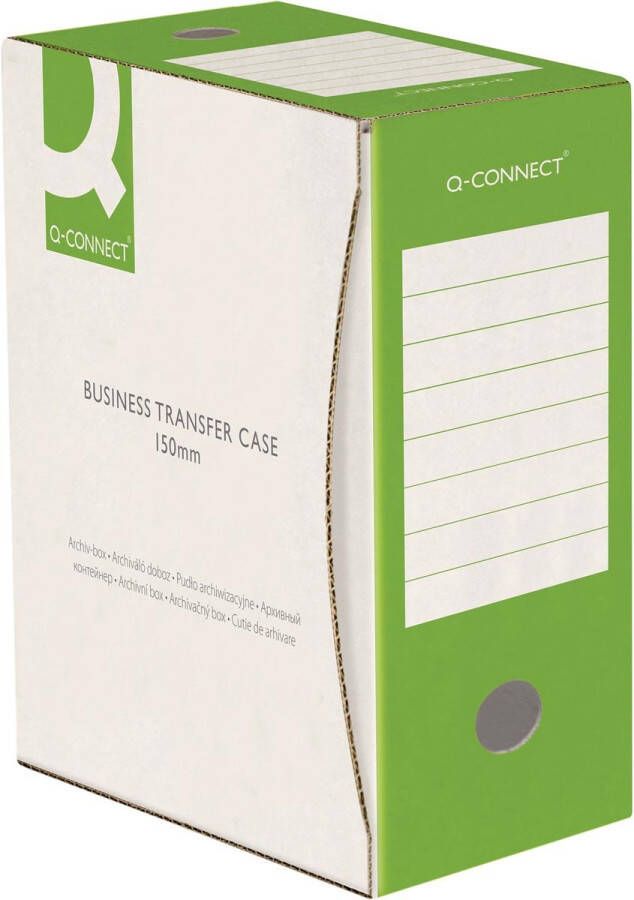 Q-CONNECT archiefdoos A4 rug 15 cm in karton van 400 g m² wit-groen