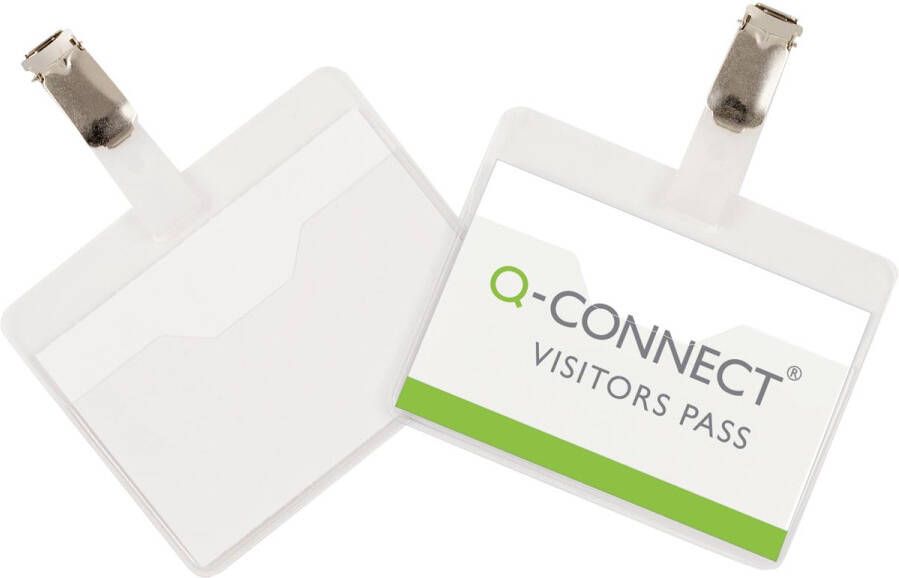 Q-CONNECT badge met clip 90 x 60 mm doos van 25 stuks