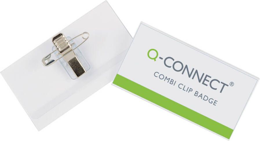 Q-CONNECT badge met combiklem 75 x 40 mm doos van 50 stuks