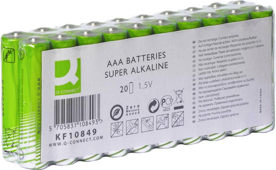 Q-CONNECT batterij alkaline AAA pak van 20 stuks