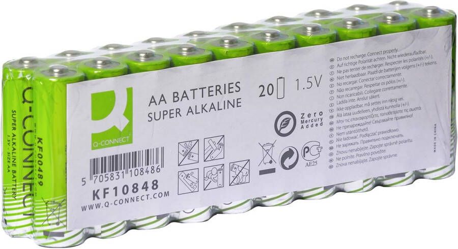 Q-CONNECT batterijen AA pak van 20 stuks