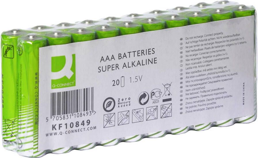 Q-CONNECT batterijen AAA pak van 20 stuks