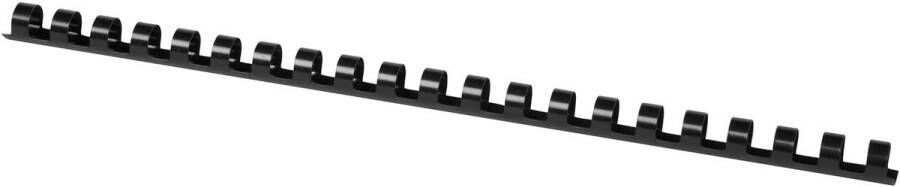 Q-CONNECT bindrug 12mm 21 rings 100 stuks zwart