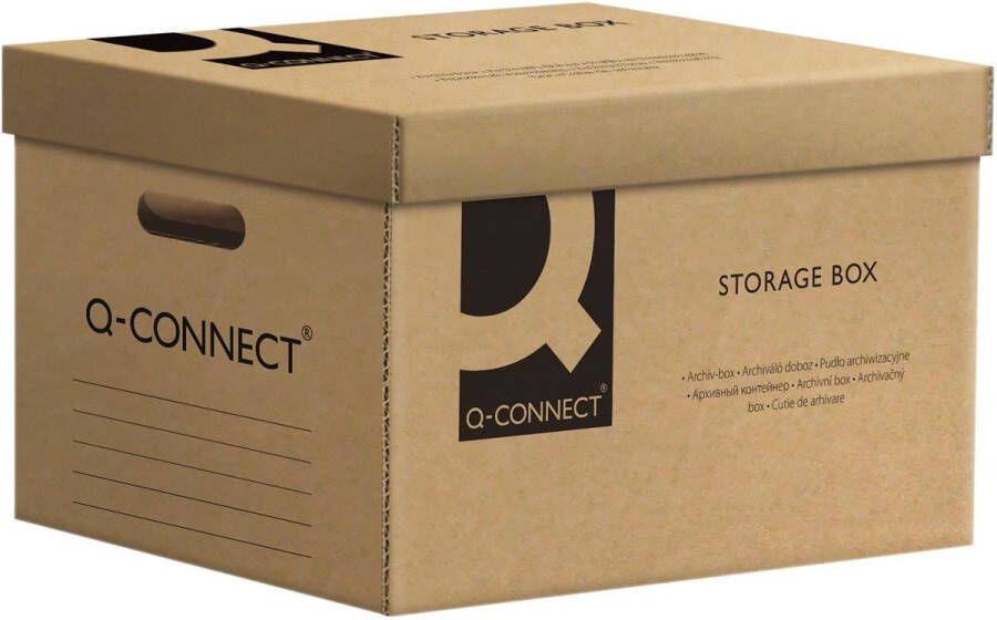 Q-CONNECT containerdoos met deksel formaat: 51 5 x 30 5 x 35 cm grijs