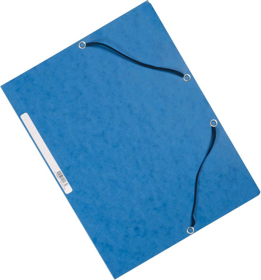 Q-CONNECT elastomap A4 3 kleppen en elastieken karton blauw