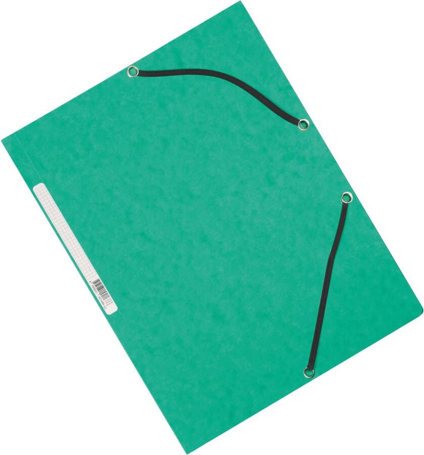 Q-CONNECT elastomap A4 3 kleppen en elastieken karton groen