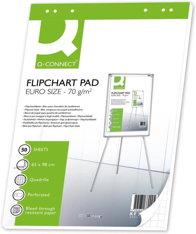 Q-CONNECT flip-overblok ft 65 x 98 cm 70 g m² geruit 50 vel