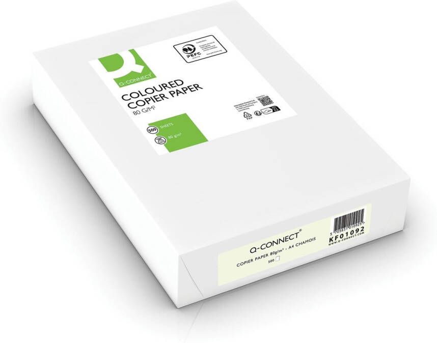 Q-CONNECT gekleurd kopieerpapier A4 80g pak van 500 vel gems