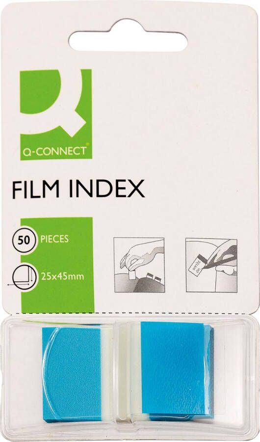 Q-CONNECT index ft 25 x 45 mm 50 tabs blauw