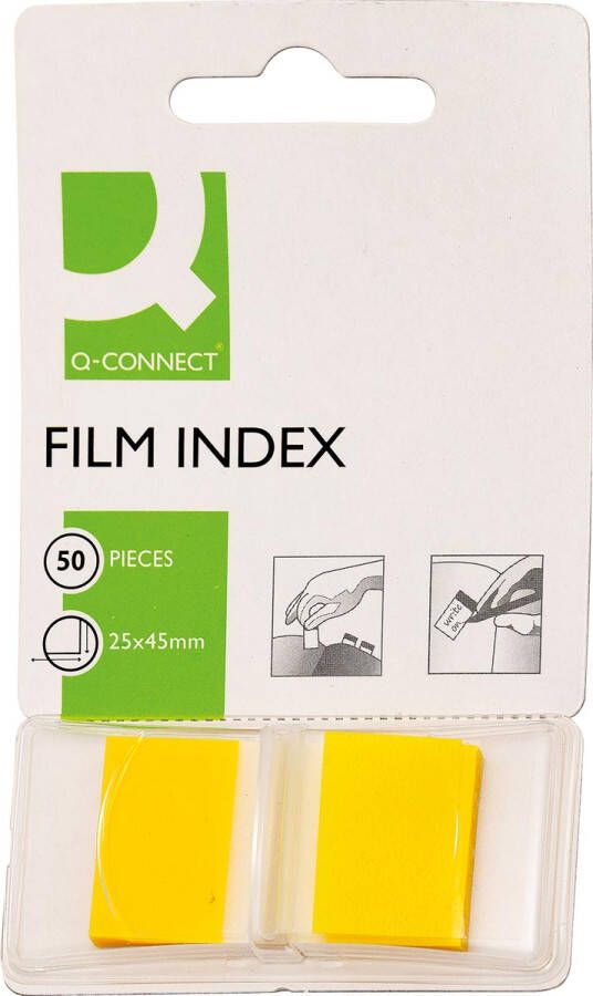 Q-CONNECT index ft 25 x 45 mm 50 tabs geel