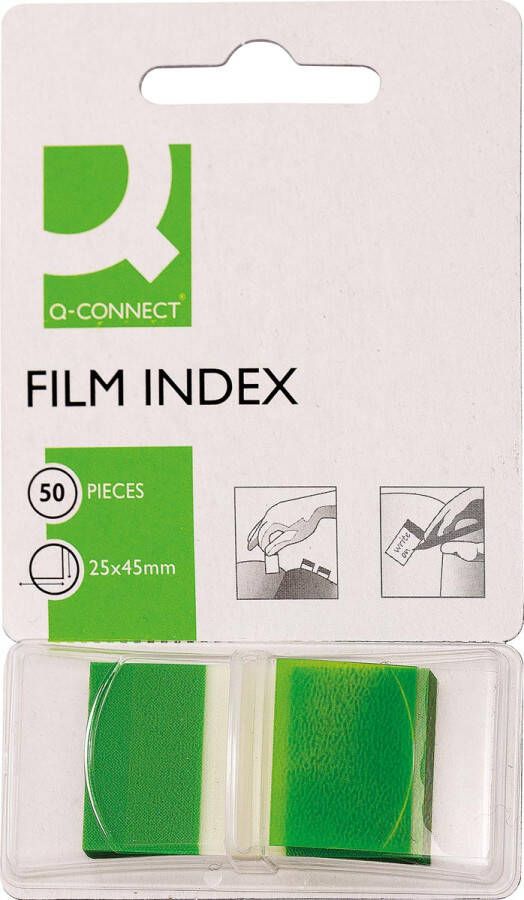 Q-CONNECT index ft 25 x 45 mm 50 tabs groen