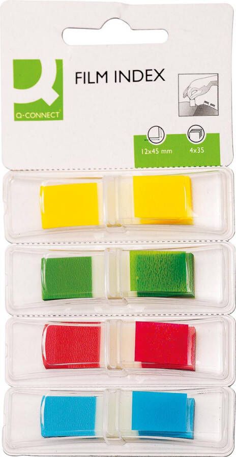 Q-CONNECT index mini ft 12 5 x 45 mm 4 x 35 tabs geassorteerde kleuren