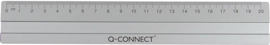 Q-CONNECT meetlat aluminium 20 cm in ophangetui
