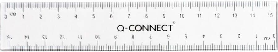 Q-CONNECT meetlat transparant polystereen 15 cm