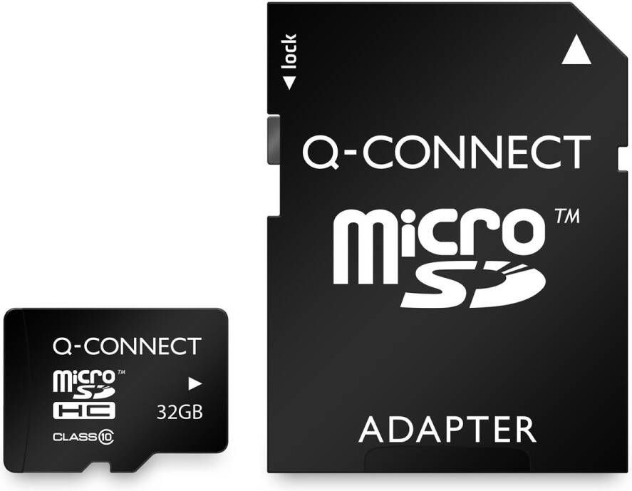 Q-CONNECT microSD geheugenkaart met SD-adaptor 32 GB