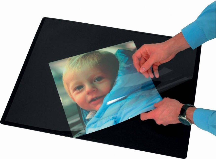 Q-CONNECT onderlegger ft 63 x 50 cm zwart met folie