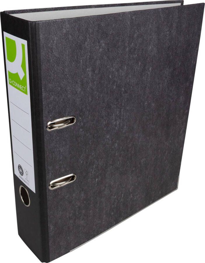 Q-CONNECT ordner voor ft A4 uit karton rug van 8 cm gewolkt zwart