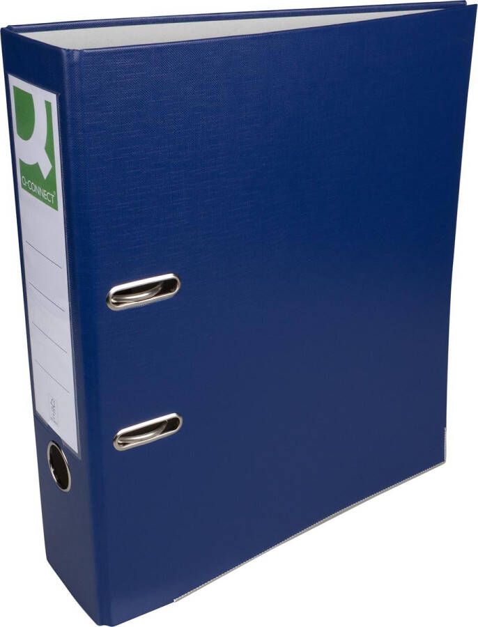 Q-CONNECT ordner voor ft A4 uit PP en papier met beschermrand rug van 8 cm donkerblauw