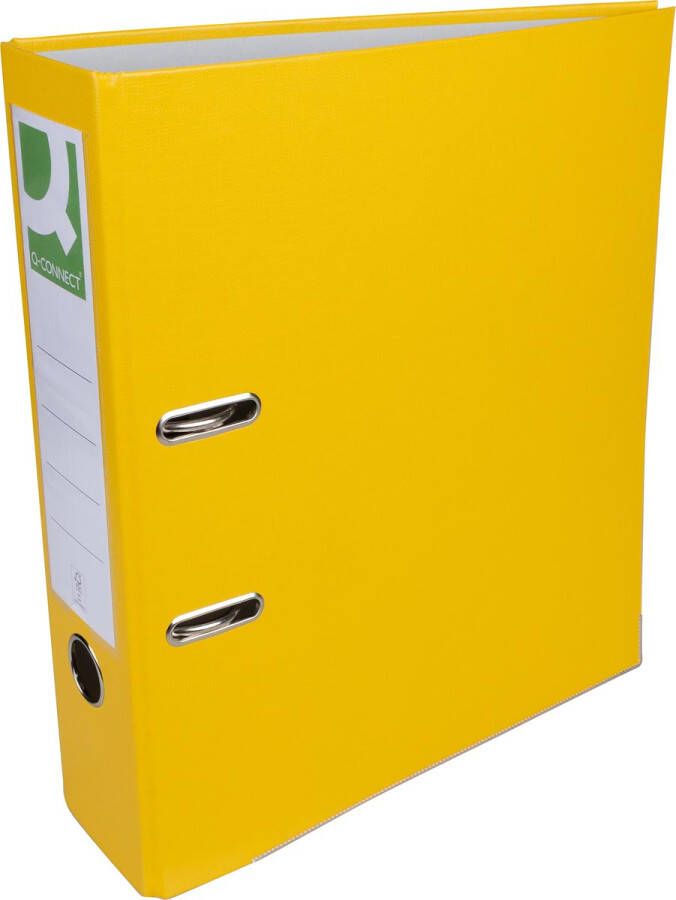 Q-CONNECT ordner voor ft A4 uit PP en papier met beschermrand rug van 8 cm geel