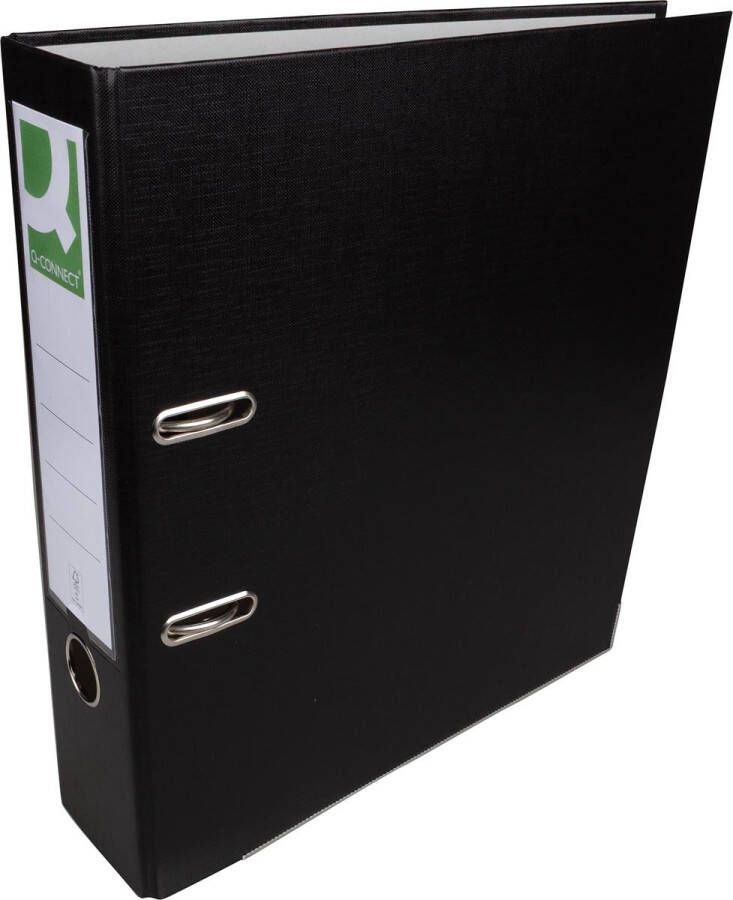 Q-CONNECT ordner voor ft A4 uit PP en papier met beschermrand rug van 8 cm zwart