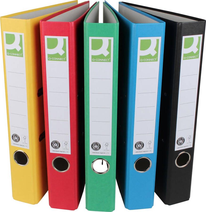 Q-CONNECT ordner voor ft A4 uit Recycolor papier rug van 5 cm geassorteerde kleuren