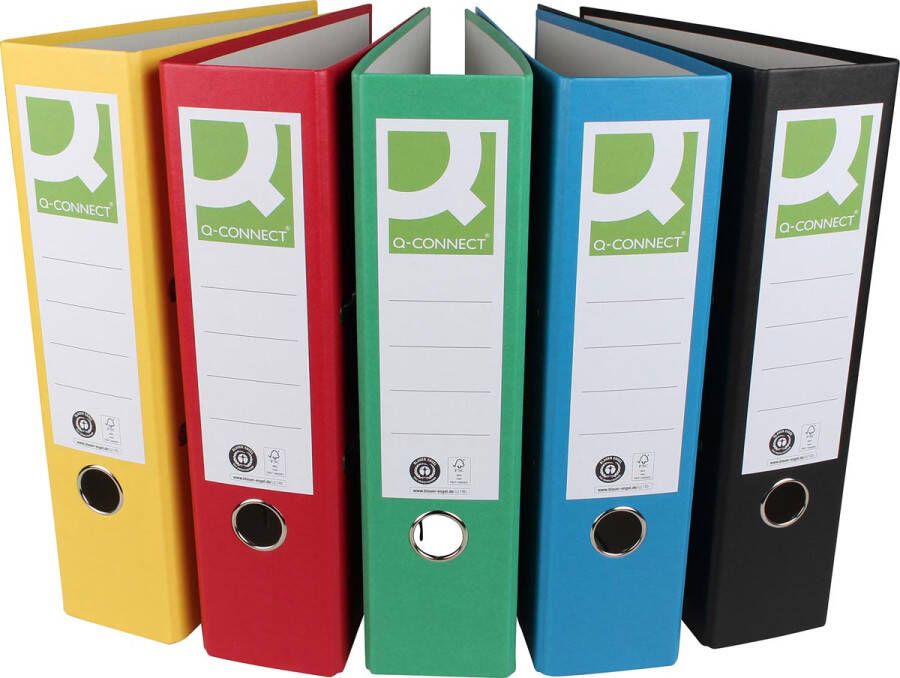 Q-CONNECT ordner voor ft A4 uit Recycolor papier rug van 8 cm geassorteerde kleuren