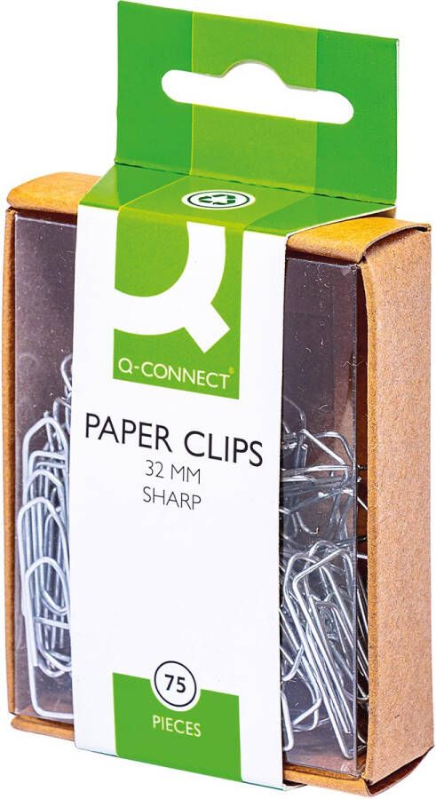 Q-CONNECT papierklemmen 32 mm doos van 75 stuks ophangbaar