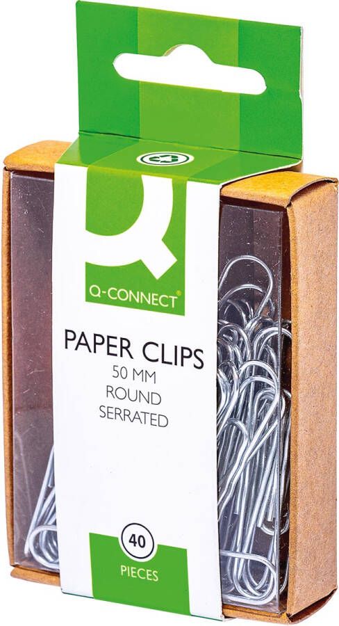 Q-CONNECT papierklemmen 50 mm doos van 40 stuks ophangbaar