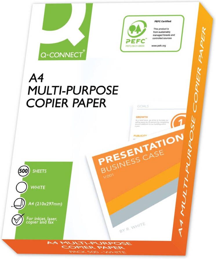 Q-CONNECT Premium kopieerpapier ft A4 75 g pak van 500 vel wit