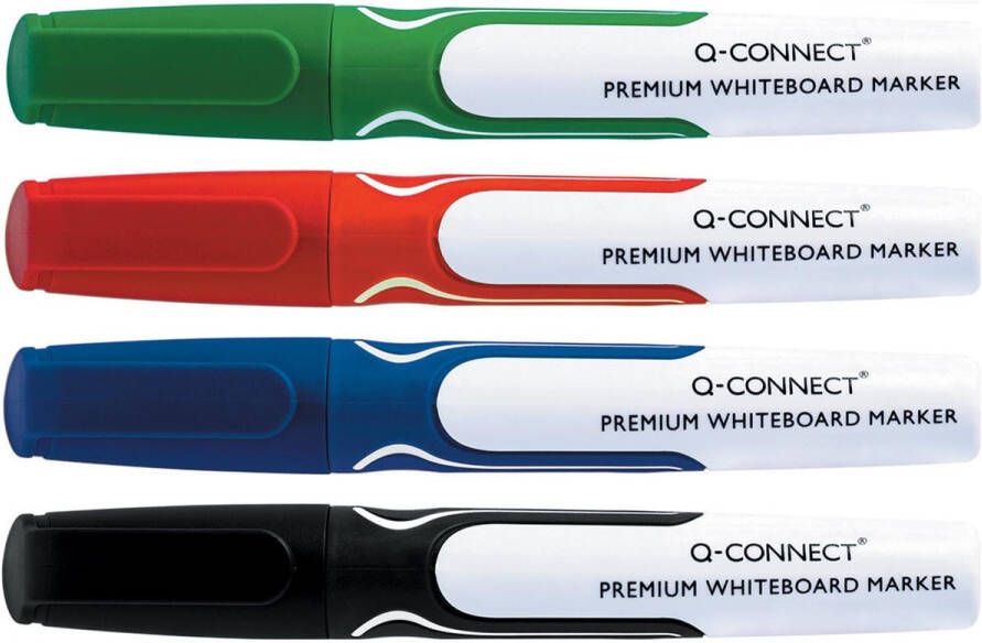 Q-Connect Q Connect Premium whiteboard marker ronde punt geassorteerde kleuren pak van 4 stuks