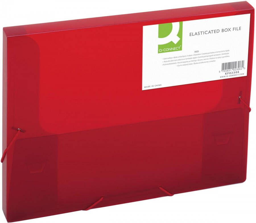 Q-CONNECT elastobox met elastieken A4 rug 25 mm rood