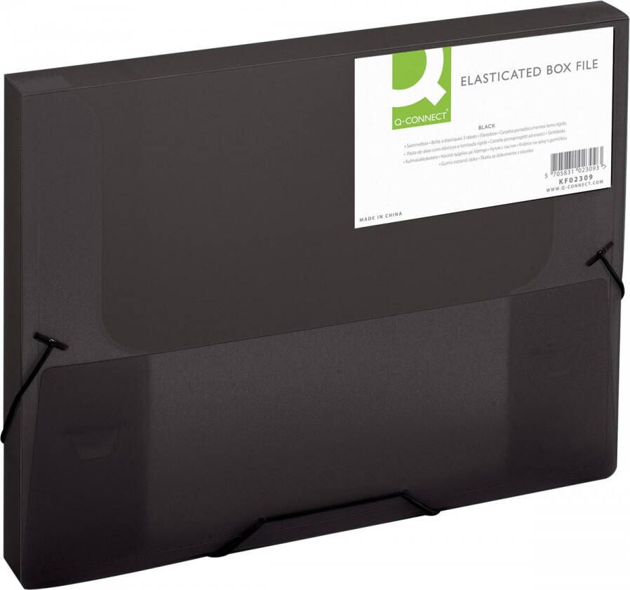 Q-CONNECT elastobox met elastieken A4 rug 25 mm zwart