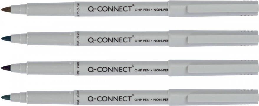 Q-CONNECT Q Connect OHP marker niet permanent geassorteerde kleuren pak van 4 stuks