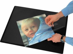 Q-CONNECT onderlegger ft 63 x 50 cm zwart met folie